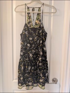 Princess by Vera Wang Floral Dress Blac White, Yellow Green Y2K coquette flirty